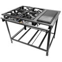 Ver imagem 5 de Fogão Industrial 4 Bocas P7 com Chapa Bifeteira Alta Pressão Metalfour