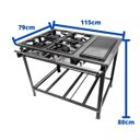 Ver imagem 6 de Fogão Industrial 4 Bocas P7 com Chapa Bifeteira Alta Pressão Metalfour