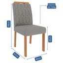 Ver imagem 4 de Conjunto de Mesa de Jantar Tampo de Vidro Off White Louise 1,60 com e 6 Cadeiras Paola Cinamomo/