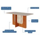Ver imagem 5 de Conjunto de Mesa de Jantar Tampo de Vidro Off White Louise 1,60 com e 6 Cadeiras Paola Cinamomo/
