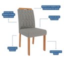 Ver imagem 6 de Conjunto de Mesa de Jantar Tampo de Vidro Off White Louise 1,60 com e 6 Cadeiras Paola Cinamomo/