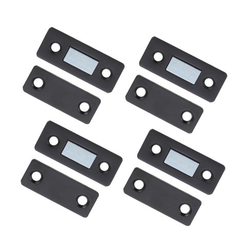 Kit 4 Chapinhas Magnética Preta Imã Manter Porta Armário Gaveta Fechada Facil Negocio Importadora Gx