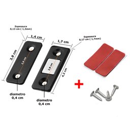 Kit 4 Chapinhas Magnética Preta Imã Manter Porta Armário Gaveta Fechada Facil Negocio Importadora Gx - 2