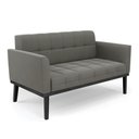 Ver imagem 1 de Sofá Namoradeira 2 Lugares Base de Madeira Preto Elisa Suede D03 - D’Rossi