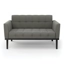 Ver imagem 3 de Sofá Namoradeira 2 Lugares Base de Madeira Preto Elisa Suede D03 - D’Rossi