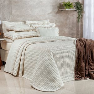 Cobre Leito Yara King Luxo 3Pçs Bordado 200 Fios 100% Algodão Palha