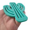 Kit 6 Porta Copo Decorativo em Silicone Formato Cacto Suporte Mesa Bolacha Chopp Verde Água - 7