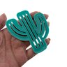 Kit 6 Porta Copo Decorativo em Silicone Formato Cacto Suporte Mesa Bolacha Chopp Verde Água - 9