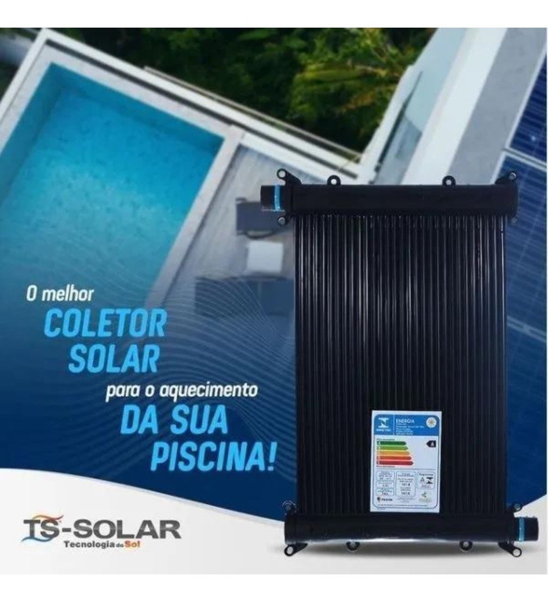 5 Placas 3mt - Aquecedor Solar Piscinas - 4,5m² / 6.000 Litros - Marca Ts Solar - 6