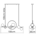 Ver imagem 2 de Lustre Pendente de Led Mics com Globo de Vidro 17W