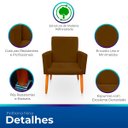 Ver imagem 3 de Kit 2 Poltronas Cadeira para Sala Confortável e Minimalista em Suede