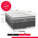 Ver imagem 6 de Cama Box Baú Casal Bipartido Cinza + Colchão Paris Molas Suede Cinza/cinza