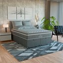 Ver imagem 3 de Cama Box Baú Casal Bipartido Cinza + Colchão Paris Molas Suede Cinza/cinza