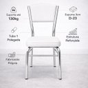 Ver imagem 5 de Cadeira Cozinha Reforço Cromada Assento Grosso Confortável Encosto Estofado Cor Branco Kit 5 Peças