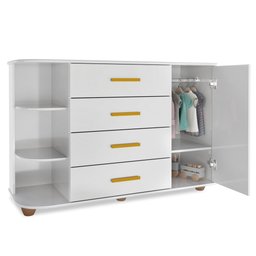Cômoda Infantil com Cantoneira e 4 Gavetas 100% Mdf New Lorena Branco - Phoenix Phoenix Baby - 7