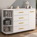 Ver imagem 1 de Cômoda Infantil com Cantoneira e 4 Gavetas 100% Mdf New Lorena Branco - Phoenix Phoenix Baby