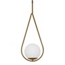 Luminária Pendente Moderno Gota Bola Metal e Vidro Dourado Fosco - 2