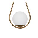 Ver imagem 4 de Luminária Pendente Moderno Gota Bola Metal e Vidro Dourado Fosco