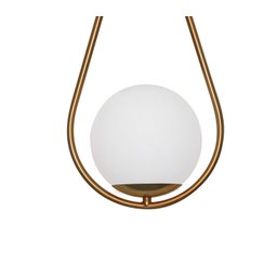 Luminária Pendente Moderno Gota Bola Metal e Vidro Dourado Fosco - 4