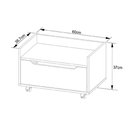 Ver imagem 2 de Gabinete de Banheiro Suspenso Bn3647 S/ Cuba 1 Gaveta e Rodizio 60cm Branco - Tecno Mobili
