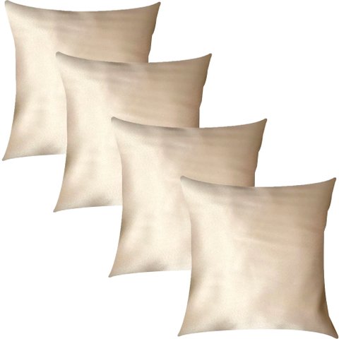 Kit 4 Capas de Almofadas Cetim Bege 45x45cm