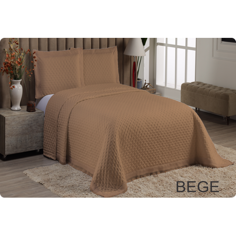 Cobre Leito Casal 3 Peças Percal Monte Rei:bege