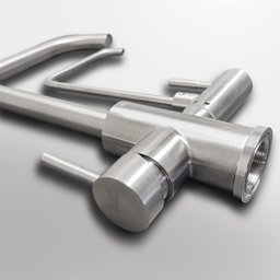 Torneira com Suporte de Filtro para Bancada Cozinha Gourmet Monocomando Bico Aerador Prata Inox - 4