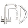 Torneira com Suporte de Filtro para Bancada Cozinha Gourmet Monocomando Bico Aerador Prata Inox - 6