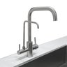 Torneira com Suporte de Filtro para Bancada Cozinha Gourmet Monocomando Bico Aerador Prata Inox - 1