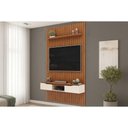 Ver imagem 1 de Rack Bancada C/ Painel P/ Tv Isac143x240cm Freijo/off White - Dj Móveis