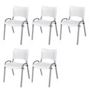 Ver imagem 2 de Cadeira Iso Base Cinza, Igreja, Escola, Escritório - Branco Kit 5 Peças