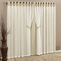 Cortina Grécia 2 Mts Sala Quarto Blackout para Varão - Palha - 1