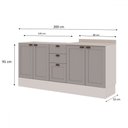 Ver imagem 4 de Balcão de Cozinha Iluminata 4 Portas 3 Gavetas 100% Mdf Branco/fendi - Genialflex