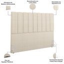 Ver imagem 4 de Cabeceira Cama Box Casal King 195 Cm Dália W01 Linho Palha - Lyam Decor