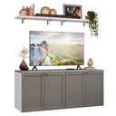 Ver imagem 3 de Rack para TV até 70 Polegadas + Prateleiras 160cm Branco/Cinza Vik Madesa 05