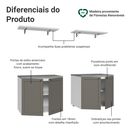 Ver imagem 5 de Rack para TV até 70 Polegadas + Prateleiras 160cm Branco/Cinza Vik Madesa 05