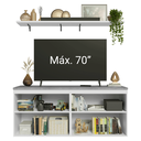 Ver imagem 7 de Rack para TV até 70 Polegadas + Prateleiras 160cm Branco/Cinza Vik Madesa 05
