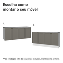 Ver imagem 6 de Rack para TV até 70 Polegadas + Prateleiras 160cm Branco/Cinza Vik Madesa 05