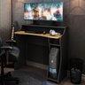 Mesa Gamer em Madeira Maciça - Carvalho/Preto - 1