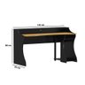 Mesa Gamer em Madeira Maciça - Carvalho/Preto - 4