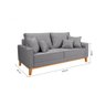 Sofá Fixo de 1,80m Living Beny Luxo em Linho Cinza Claro 185 - 5