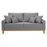 Sofá Fixo de 1,80m Living Beny Luxo em Linho Cinza Claro 185 - 7