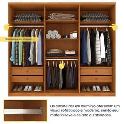 Guarda Roupa Casal 6 Portas 4 Gavetas Cataguases Tcil - 8