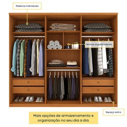 Guarda Roupa Casal 6 Portas 4 Gavetas Cataguases Tcil - 9