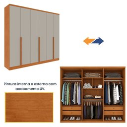 Guarda Roupa Casal 6 Portas 4 Gavetas Cataguases Tcil - 6