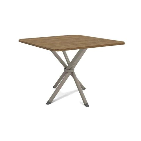 Mesa P/ Cozinha Volga C/ Tampo 90cm Niquel/nogueira - Kappesberg