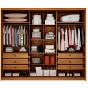 Ver imagem 3 de Guarda Roupa Casal Lôgan Plus 3 Portas com Espelho 6 Gavetas Cinamomo - Novo Horizonte