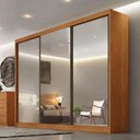 Ver imagem 4 de Guarda Roupa Casal Lôgan Plus 3 Portas com Espelho 6 Gavetas Cinamomo - Novo Horizonte