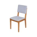 Ver imagem 4 de Kit 2 Cadeiras Sala de Jantar Estofada em Linho Madeira Nili Yescasa