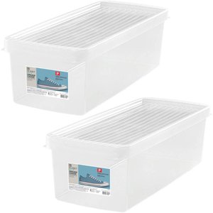 2 Caixas Plásticas Guardar Sapatos 35 a 38 Ordene 4,2l Organizadores Closet